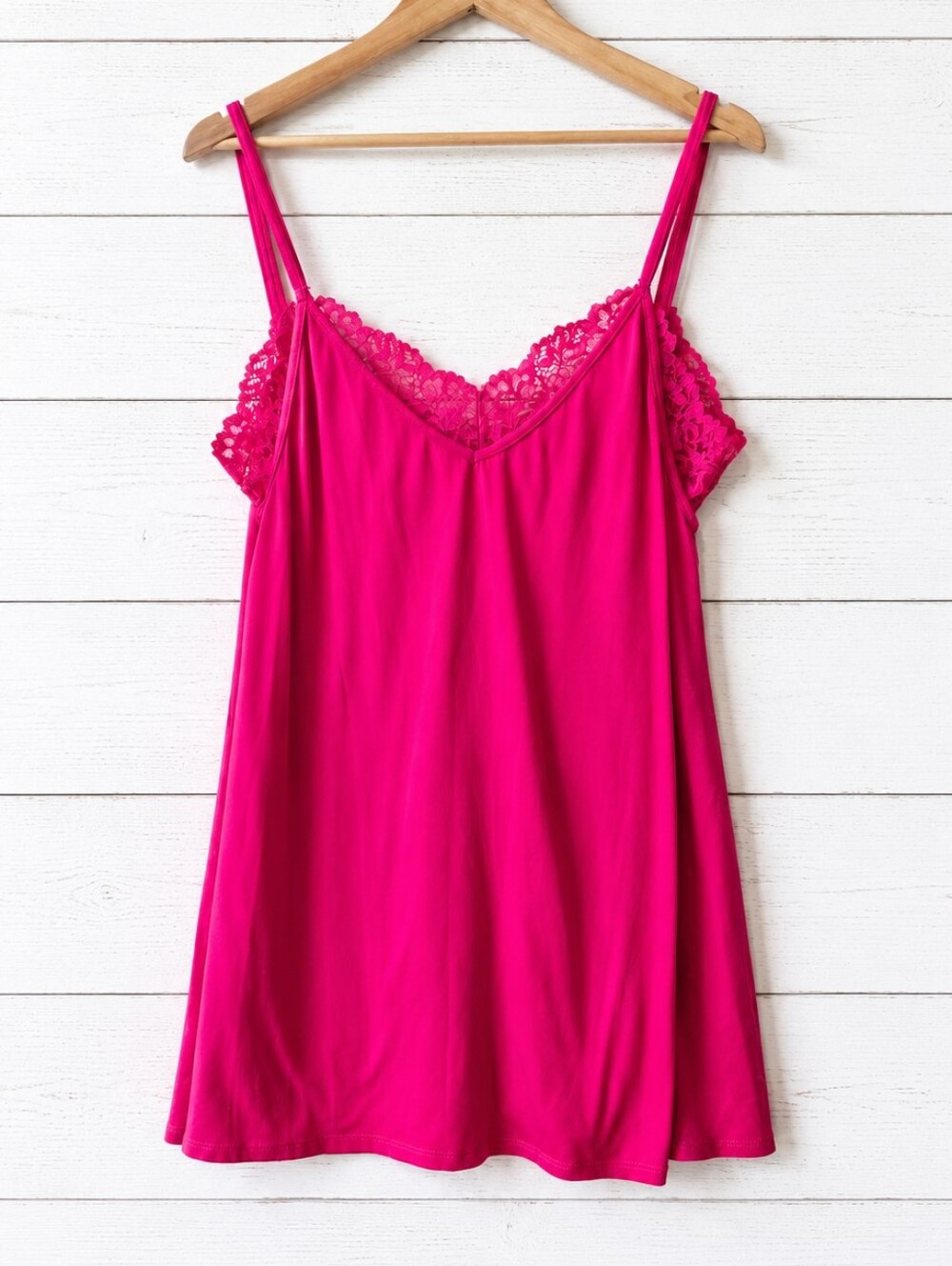 Linea Donatella Hot Pink Cami Mini Dress with Lace Bralette Insert Size L
